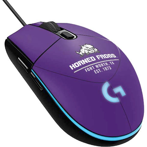 Texas Christian University Horned Frogs Fort Worth G203 Prodigy RGB Wired Gaming Mouse Skin
